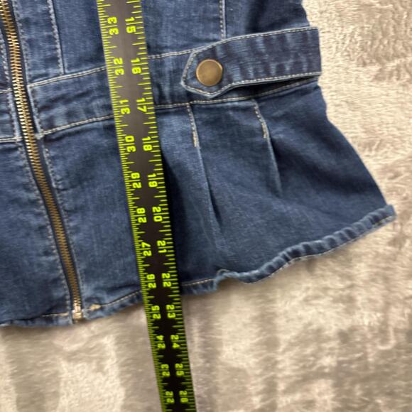 Baccini Western Distressed Women’s Casual Denim Jean Jacket Medium Streetwear - Picture 6 of 8